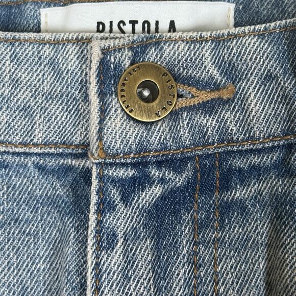 NWT PISTOLA Ryder Medium Wash High-Waisted 5 Pocket Denim Mini Skirt Size 27 - Picture 3 of 7